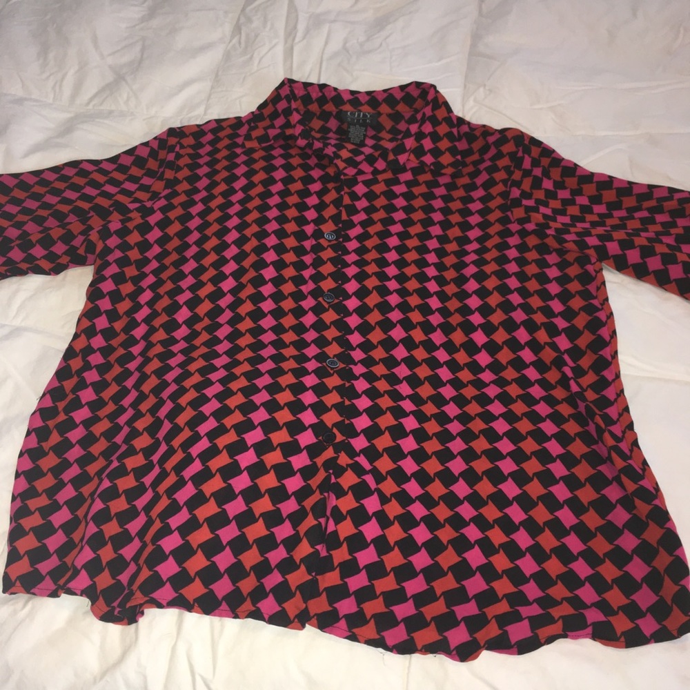 Silk button down blouse